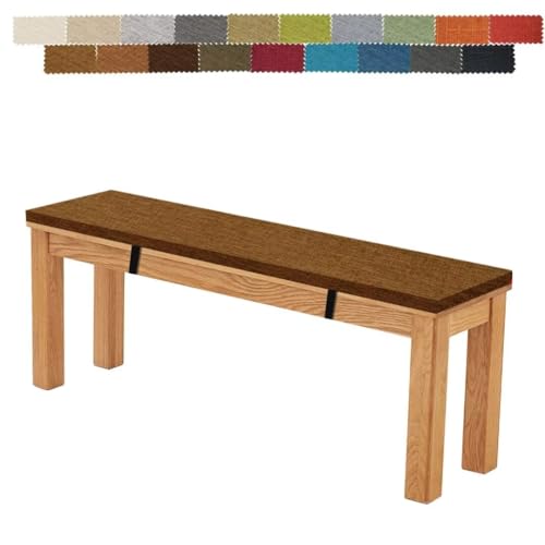 Firsttry ダイニングベンチ クッション 椅子用 長座布団 120*35*3 高密度メモリーフォーム 高反発 カバーが洗える ストラップ付き 四角形 シートクッション 食卓椅子用座布団 すべり止め付き お尻に優しい ブラウン