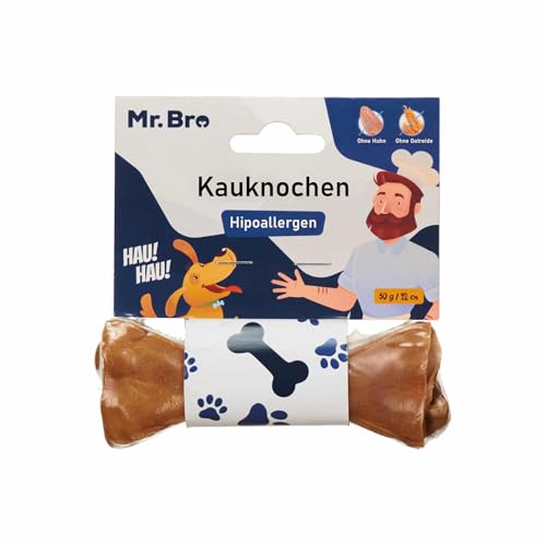 MR. BRO Kauknochen Hipoallergen 12 cm 100% Pferdehaut Monoprotein Für Hunde Mit Allergien Zahnpflege Getreidefrei Natürlich Ideal Für Hunde Mit Empfindlichem Magen