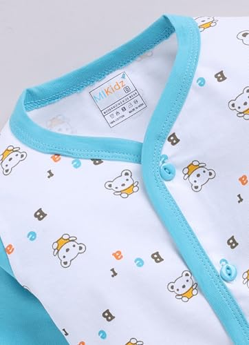 Image of Pure Cotton Full Sleeve Front Open T-shirt and Full Pant Combo Set for Infants