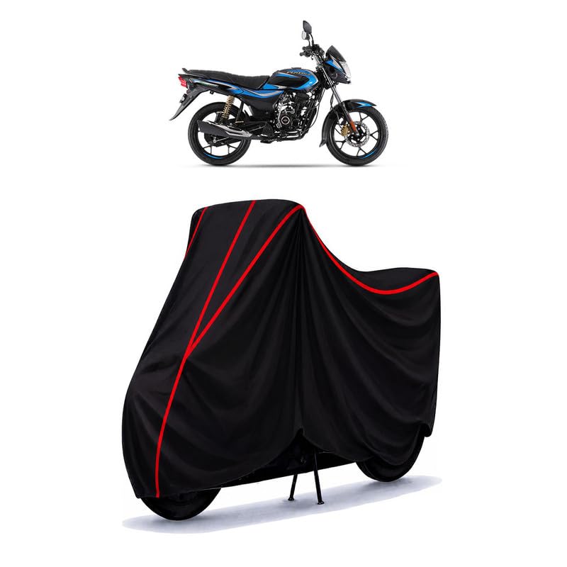 Image of Bajaj Platina 110 H-Gear Water Resistant Bike Cover for All Motorcycles & Rain | Heavy Duty Taffeta Fabric | UV Protection, Dustproof, Scratchproof | All Weather Two Wheeler Cover with Elastic Bottom