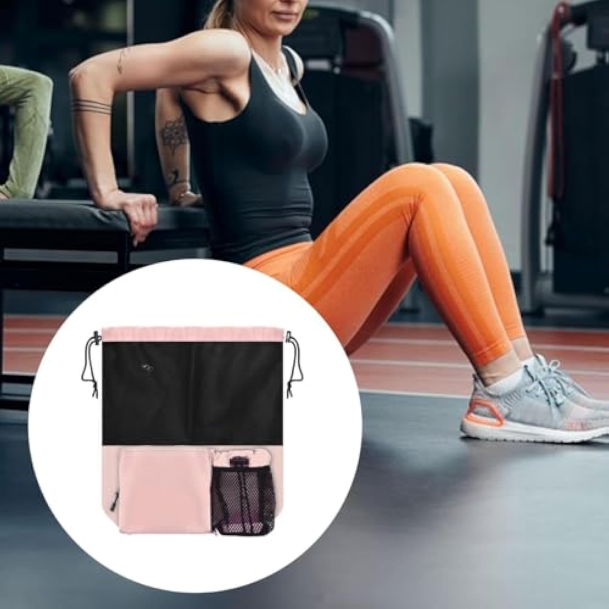 Mesh Drawstring Backpack for Travel & Gym