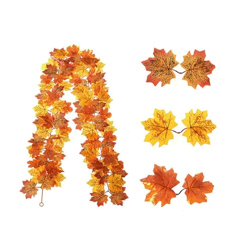 2Pcs 5.7FT Artificial Fall Leaves Garland for Thanksgiving Home Decor - image 1
