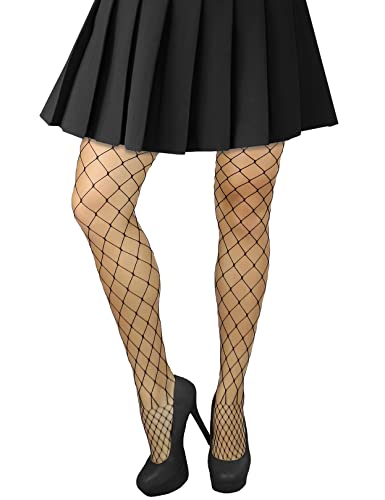 Image of Lastclream High Waisted Fishnet Tights for Women Sexy Fishnets Stockings Full Footed Fishnet Sheer Pantyhose Plus Size