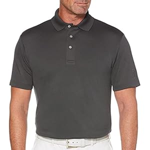 PGA TOUR Men’s Airflux Solid Mesh Short Sleeve Golf Polo Shirt (Sizes S-4x)