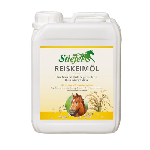 Stiefel Reiskeimöl für Pferde hochwertiges 100% naturreines Öl kann den Muskelaufbau & die Leistungsbereitschaft unterstützen flüssig 5l