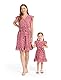 PATPAT Mutter Tochter Kleid Set: Gepunktetes Kleid mit Flatterärmeln für perfekte Familien-Matching-Outfits,Kleider für Baby - Mädchen/Mädchen/Damen