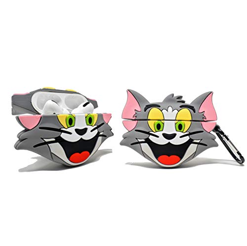Image of Cartoon Silicone Case Compatible with Apple AirPods Pro 2 Case Cover - Cute 3D Shockproof 360 Protective Skin Cover with Keychain | AirPods Pro 2nd Gen Case (Cat)
