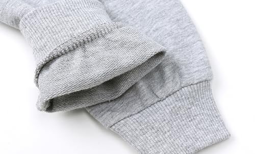 LittleSpring Kids Tracksuits Fashion Long Sleeve Sweatshirt and Athletic Shorts Solid 2-Piece Set Cotton4