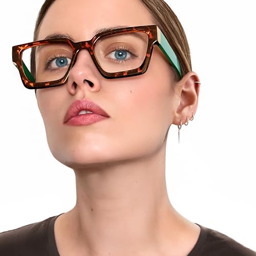 Image of livho Oversized Eyewear Frame for Woman and Men - Rectangle Fashion Glasses for Computer, Chic Preppy Frame