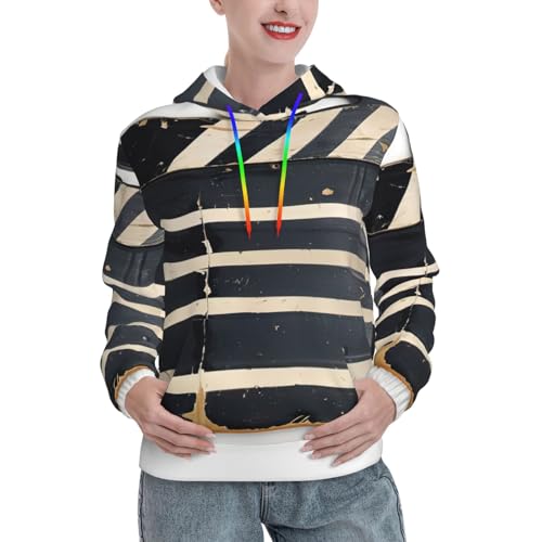 Sweat à capuche pour femme EdWal avec poche vêtement noir imprimé mode casual décontractée