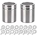 INTVN 2 PCS Tamiz Café con 32 Piezas Plantillas de Café,Coctelera de Chocolate en Polvo de Acero Inoxidable,Agitadores de Polvo con Tapa,Ideal para Decorar y Dibujar en tu Postre y Café
