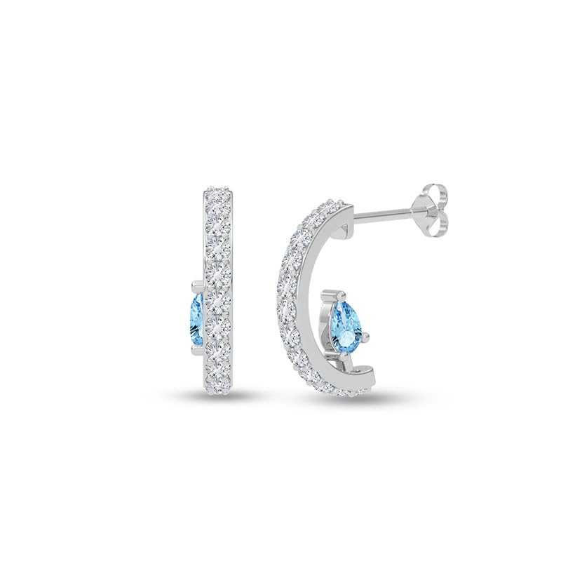Image of CLARA 925 Sterling Silver Hoop Bali Earrings | Platinum Plated | Daily Wear |Gift for Women and Girls