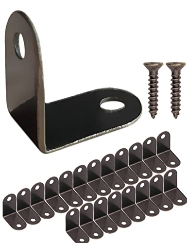 FUXXER 20er Set Winkel-Verbinder, Antik Vintage Design, 15 x 15 x 8 mm, Bronze Design