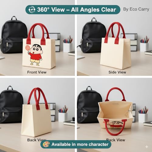 Image of Kids Lunch Bag | Cute & Stylish Embroidery Mini Tiffin Bag for Boys & Girls | Cute Cotton Cartoon Design I Picnic Tuition School, Preschool & Playschool | Gift for Birthday