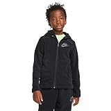 Nike Jungen NSW Hoodie Full Zip Winterized T-Shirt, Schwarz (Black/Black), (Herstellergröße: Large)