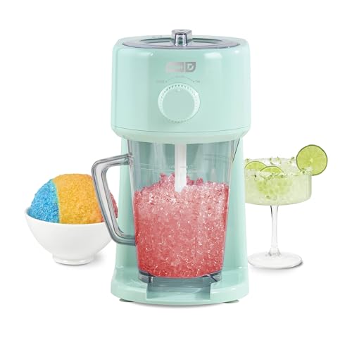 Dash Deluxe Shaved Ice & Slushy Maker - Easy-to-Use Slushy & Snow Cone Maker - Includes Serving Pitcher & Recipe Guide for Homemade Treats - Aqua