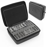 CASEMATIX Hair Clipper Blade Storage Case Fits 20 Clipper Blades & Guards – Compatible with Wahl, Andis, Oster, BaBylissPRO Detachable Metal Guards – Barber Travel Organizer Holder Case