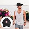 NIYANGLE Outdoor Sunscreen Baseball Cap for Adults, Black Cartoon Print Peaked Sun Hat for Sports and Outdoor Activities #5