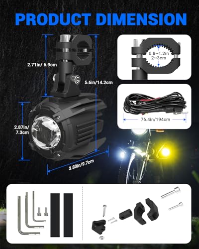 LED Nebelscheinwerfer für Motorräder von SUPAREE IP68, 9-30V