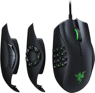 Razer Naga Trinity - przewodowa mysz do gier MOBA/MMO (3 wymienne płytki boczne, czujnik optyczny 5G 16 000 DPI, do 19 programowalnych przycisków, przełączniki mechaniczne, RGB Chroma) Czarna