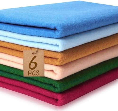 XSEINO 6 Rolls 12"x35" Large Felt Sheets(5.8Yds Total), 1.4mm Thick Nonwoven Fabric for Sewing, 6 Matisse Series Colors, Bulk DIY Craft Supplies for Bags, Garland, Decor