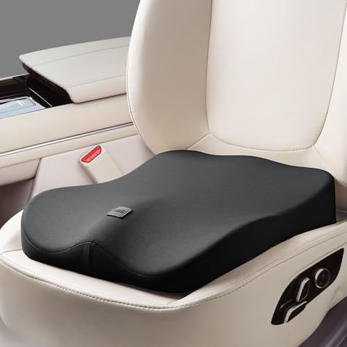 QVMQVM Cojín Elevador para Coche Adultos, Asiento Elevador Coche para Conductores Cortos, Cojín Asiento Espuma Viscoelástica para Automóvil, Oficina, Hogar,Negro