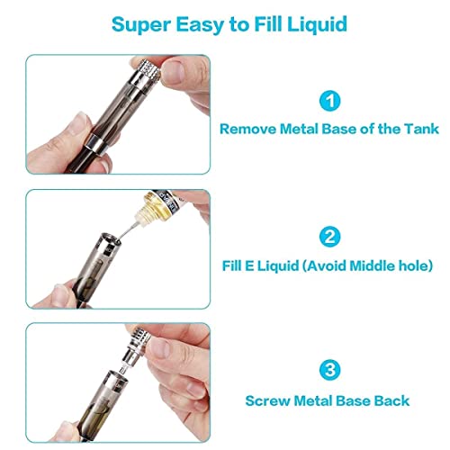 E Zigarette Starter Set, MONVAP M2 Komplettset ohne Nikotin, 2er E Zigaretten + 5er E-Liquids, Micro-USB-Aufladung… – Bild 4