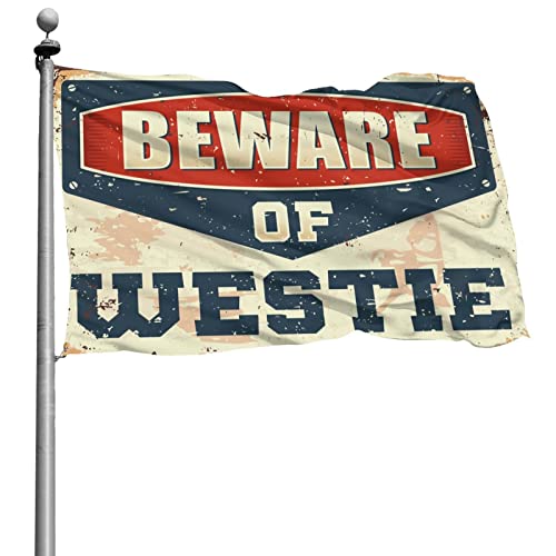 Drapeau de dortoir Beware of Westie gaeruite pour chambre de fille 152x244 cm