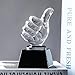LONGWIN Crystal Thumbs Up Trophy Award, Blank Winner Trophy for Sports, Competition, Talent Show, Appreciate Gifts for Coworkers