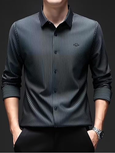 Image of Lymio Men Shirt || Striped Shirt for Man || Full Sleeve|| Premimum Casual Style (Royal)