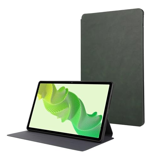 Protection Realme Pad 2 2023 étui cuir vert antichoc mince avec rabat pliable