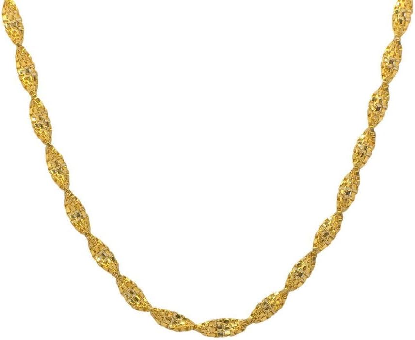 22K Pure Fine Yellow Gold Certified Stamped Yellow Gold Twisted Design Chain