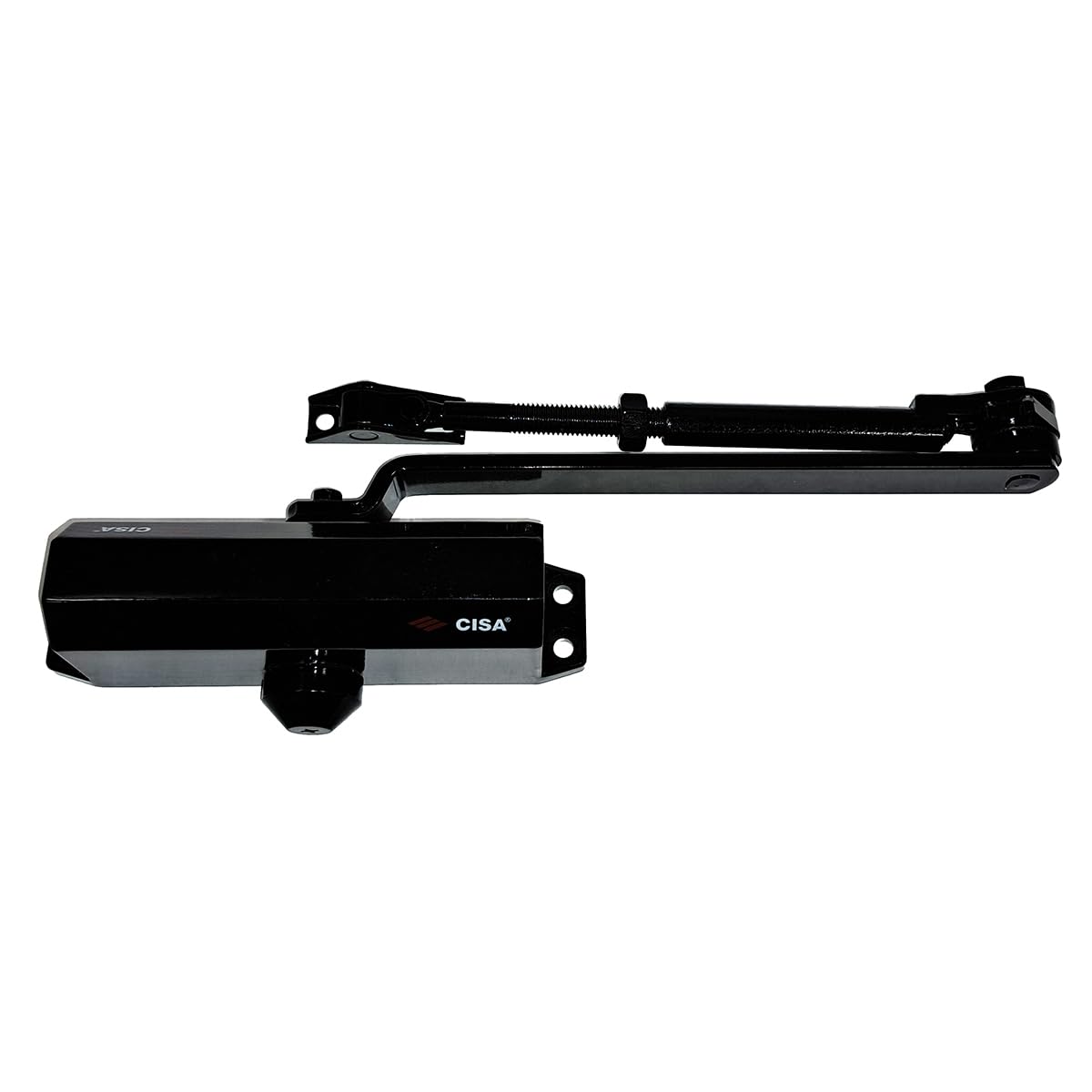 CISA - Cierrapuertas CISA con cremallera con parada 16047103044 Serie 604 - Cierrapuertas con velocidad de cierre ajustable - Cierres de puerta para puertas máx. 80 kg - Negro