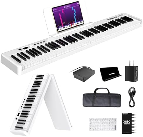 Amazon | TERENCE 電子ピアノ 88鍵盤 折り畳み式 キーボード 充電式 