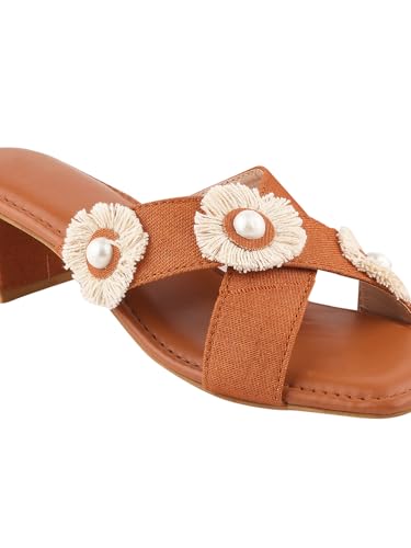 Image of SilverArrow Comfortable Stylish Alluring Denim Strap Block Heels Light Weight Trendy Heels For Women & Girls