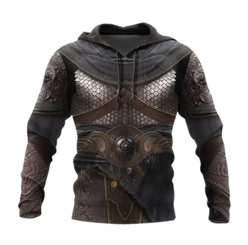 Sweat à capuche armure médiévale 3D FULBHPRINT fini les pulls décontractés banals - 3
