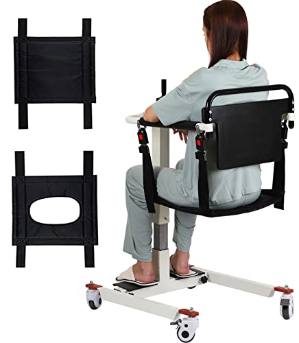 Patient Lift Transfer Chair, Patient Lift Wheelchair for Home and Car Portable Patient Lift Chair Wheelchair Lift for Home, Disabled and Elderly Nursing, Height/Width Adjust (Upgraded Backrest)