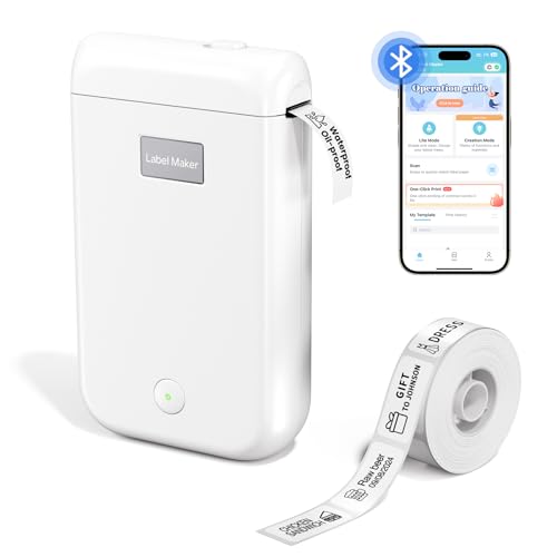 Image of Label Maker, Label Maker Machine with Tape, Portable Bluetooth Label Printer with Little Space, Mini D10 Label Machine with Multiple Personalized Templates for Family School