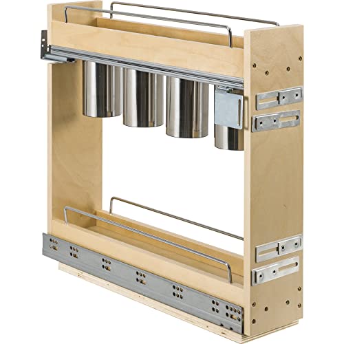 Hardware Resources 5.5" Base Cabinet Soft-Close Pullout Utensil Organizer with Patented No Wiggle Technology to Eliminate Rocking, Pre-Assembled with Steel Bins for 9" Base Cabinets #1