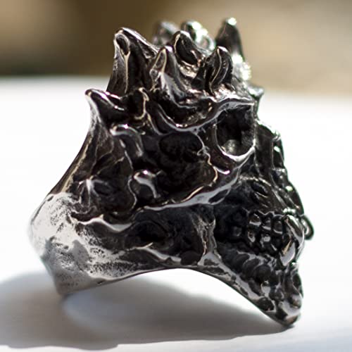 Image of Death Skull Ring for Men Stainless Steel Jewelry Biker Rings Scary Death Ring Skull for Gifts