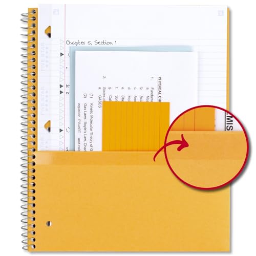 Image of Five Star Spiral Notebook + Study App, 5 Subject, College Ruled Paper, 8-1 /2 inch x 11 inch, 200 Sheets, Fights Ink Bleed, Water Resistant Cover, Forest Green (72079) (Pack of 6)
