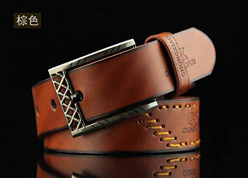 Ceinture pour hommes style rétro et décontracté en cuir marron