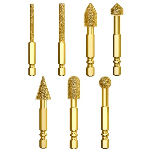 7Pcs Professionale Rotante File Esagonale Shank Diamanti Frese Macinazione Bit per Metallo Duro e Pietra Finitura Applicazione Rotary File