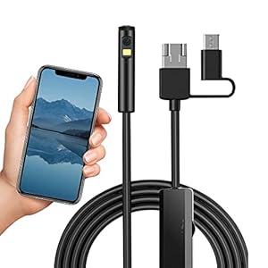 Borescopen 8 mm dubbele lens 3 in 1 Type-C USB 2.0MP HD-endoscoop, Android Windows-afvoerriool Industriële…