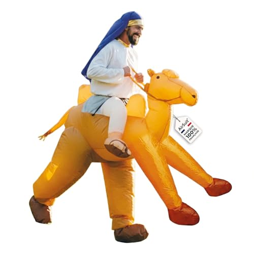 AirSuit® Déguisement Gonflable Chameau | Costume Insolite | Qualité Premium | Taille Adulte 160 à 190cm | Polyester | Agréable à Porter | Résistant | Système de...