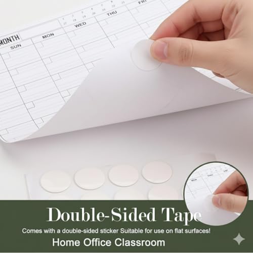 Image of ThinkCrafts 2026 Wall Calendar Daily Planner, Large Format 28.5x19 Inches, Writable Surface with Color Dot Stickers, 12 Month (D, 20x30)