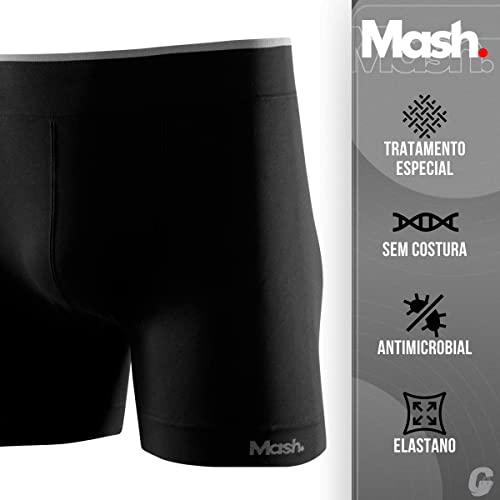 Kit 06 Cuecas Boxer Mash Microfibra Sem Costura Box Masculina Adulto | 6 Preto | G | 710.19_PT00_G_0