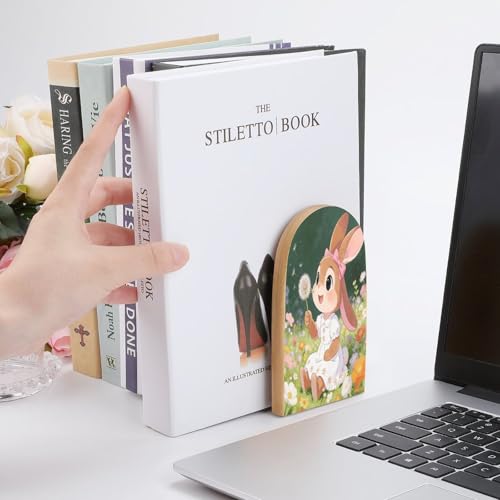 Sujetalibros de conejo para evitar la caída de libros en estanterías de oficina 7