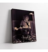 Poster Master Einstein Sitting On Toilet Canvas - Reading Newspaper Print - Scientist Art - Funny...