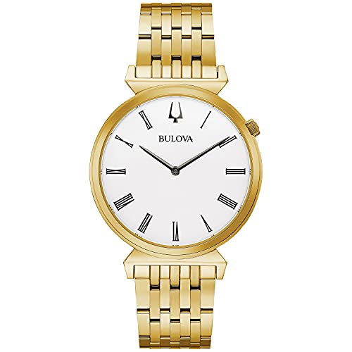 Bulova Men's Regatta Gold-Tone Stainless Steel Bracelet Watch 38mm 97A153
